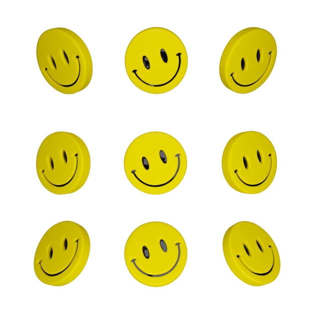 Smile emoticons 3D icon or symbol