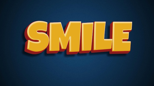 PSD smile psd text effect editable with smart object