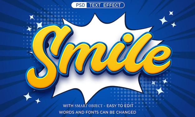 PSD smile text effect 3d style