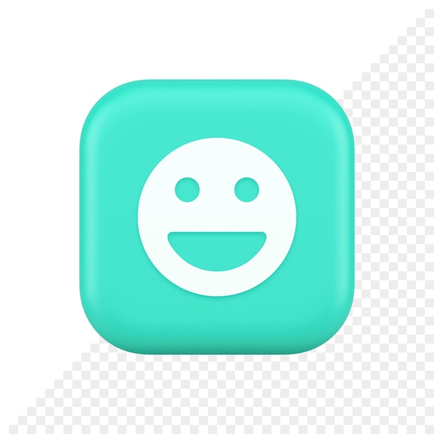 Smiley emoticon comic face emoji button laughing social network reaction happy 3d icon