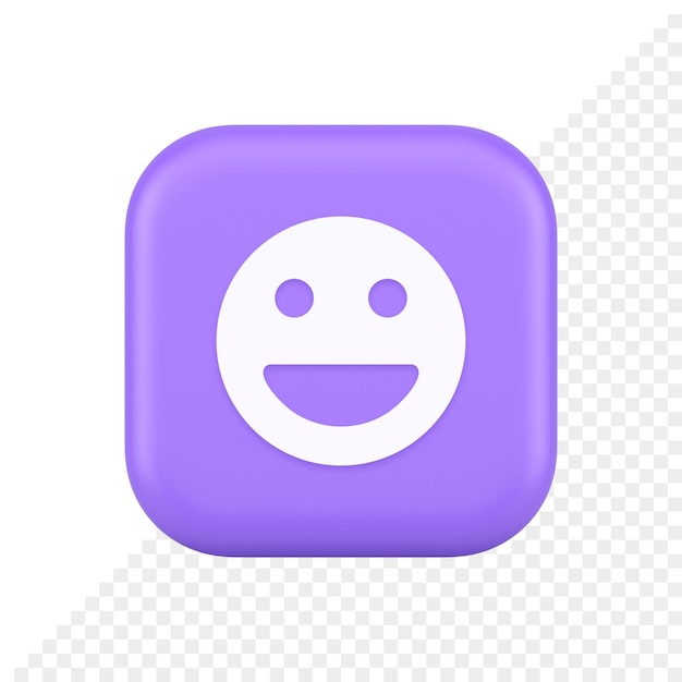 Smiley emoticon comic face emoji button laughing social network reaction happy 3d icon