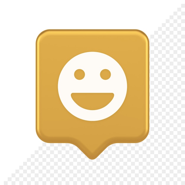 Smiley emoticon comic face emoji button laughing social network reaction happy 3d speech bubble icon