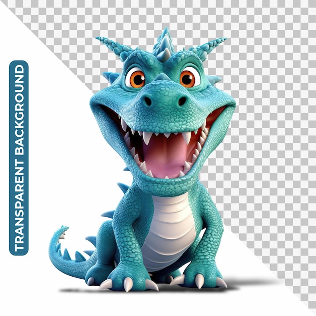 Smiling baby dragon cartoon