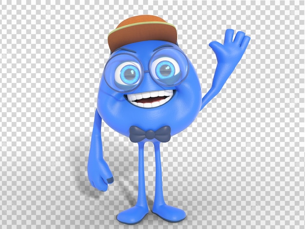 Smiling Funny 3D Character Mascot Illustration with Transparent background