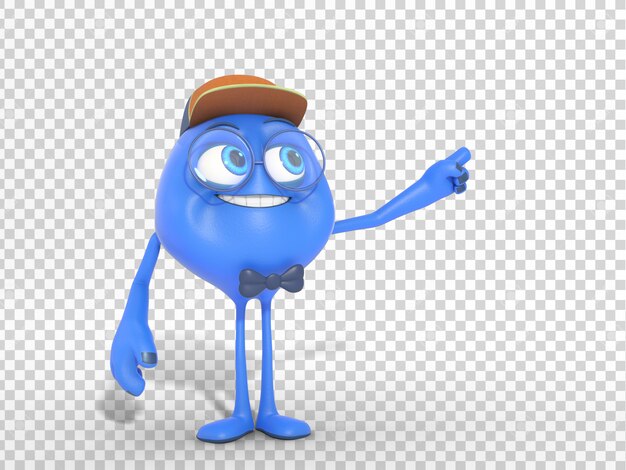 PSD smiling funny 3d character mascot illustration 