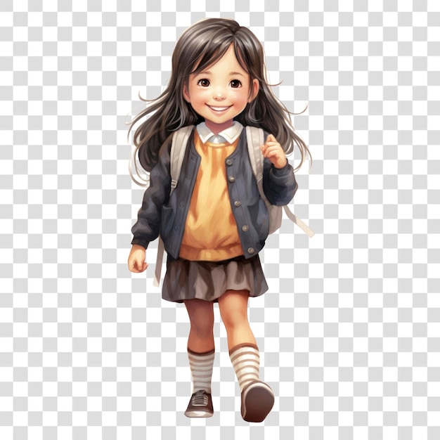 PSD smiling girl school uniform