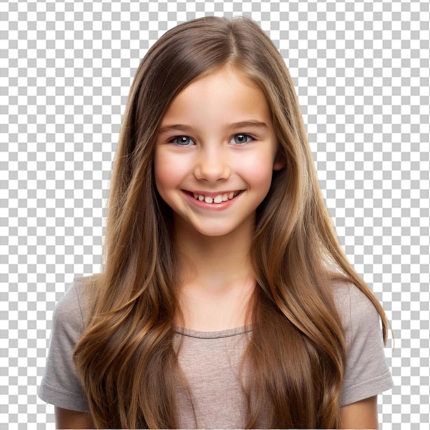 Smiling happy little girl child isolated on transparent background