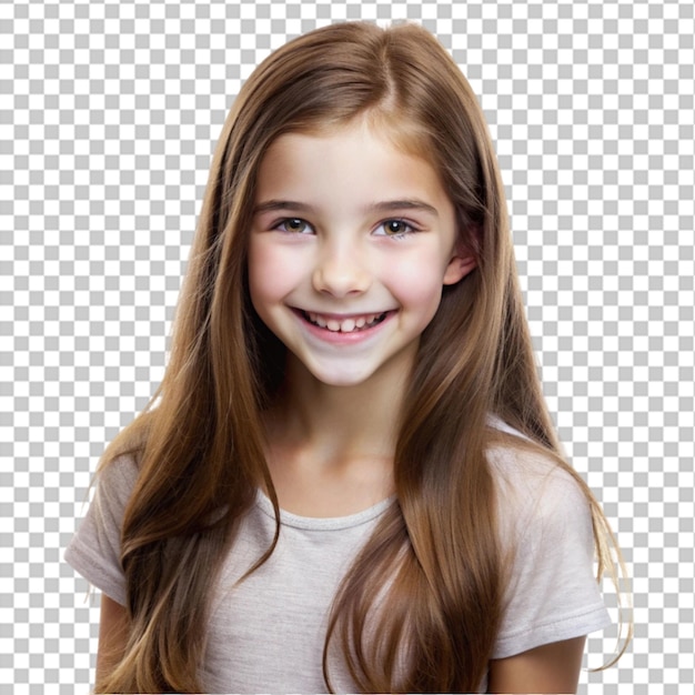 Smiling happy little girl child isolated on transparent background