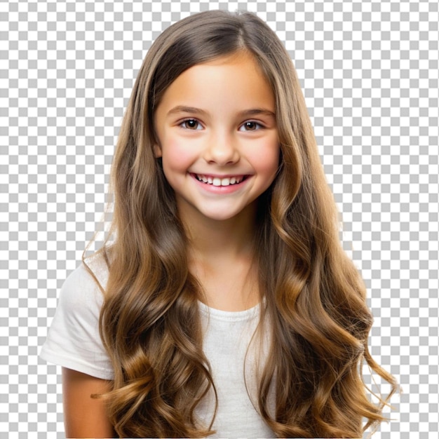 Smiling happy little girl child isolated on transparent background