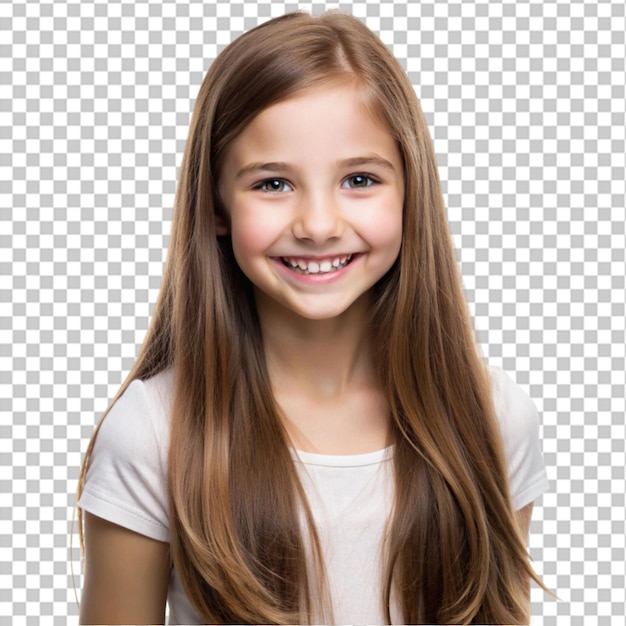 Smiling happy little girl child isolated on transparent background