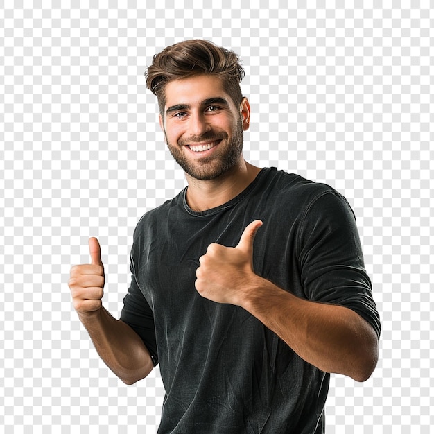 Smiling Man Giving Thumbs Up