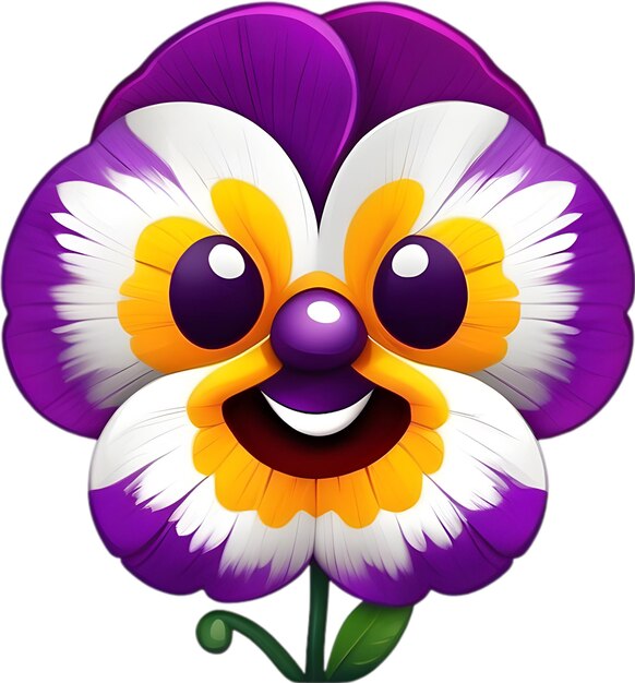 PSD smiling pansy with brightly contrasting petals