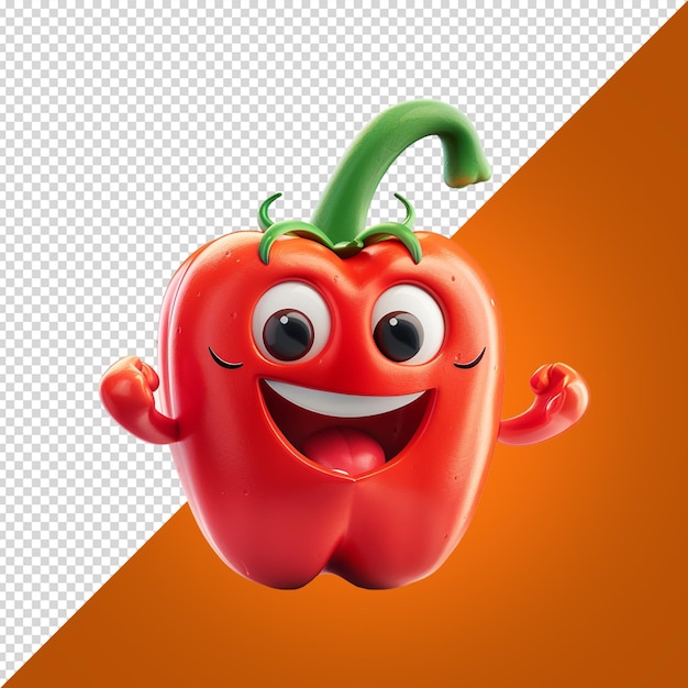 PSD a smiling pepper with a smile on its face