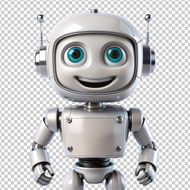 smiling robot on transparent background