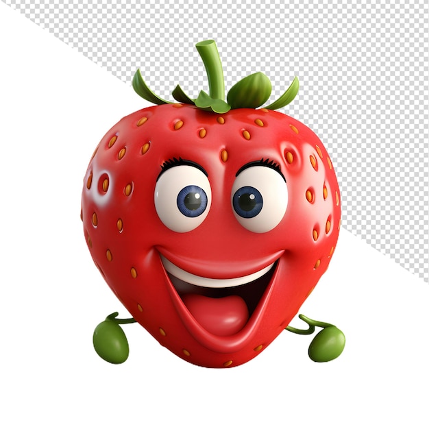 a smiling strawberry with a smile on its face