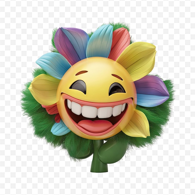 a smiling sun with a smiley face and a flower on it