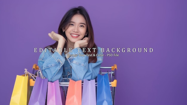 Smiling Woman in a Shopping Cart