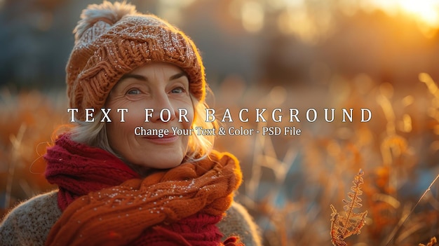 PSD smiling woman in a winter landscape