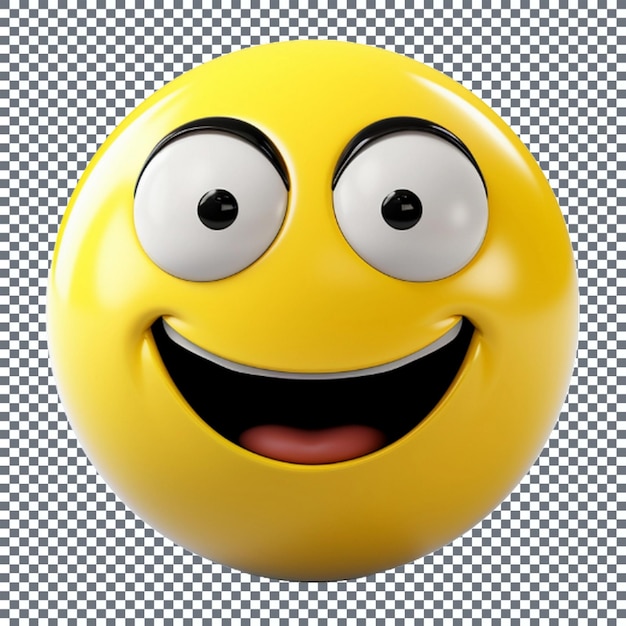 Smiling Yellow Smiley Face Emoticon With Funny Facial Expression 3D Rendering