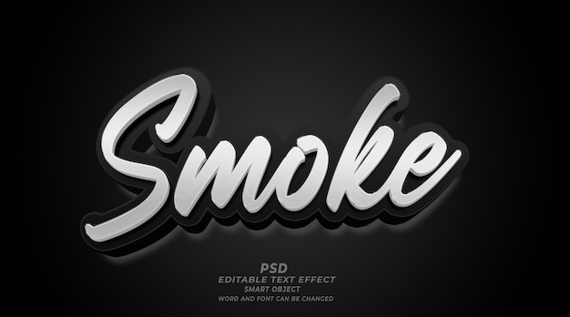 Smoke 3d editable photoshop text effect style