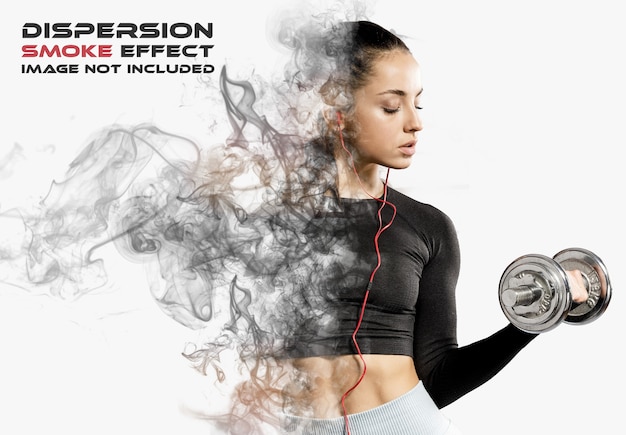 Smoke dispersion photo effect Mockup