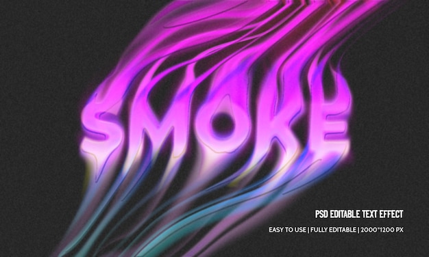 Smoke editable 3d text style effect