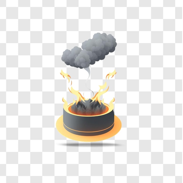 smoke explosion design rendering isolated rendering flat illustration transparent background