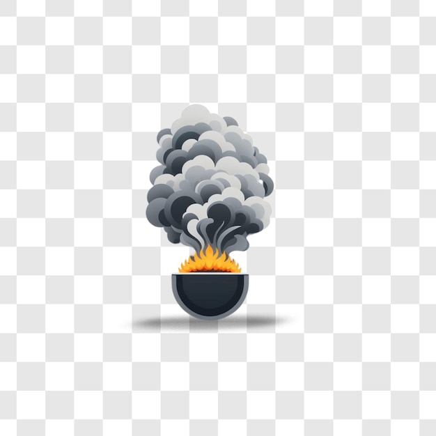 Smoke explosion design rendering isolated rendering flat illustration transparent background