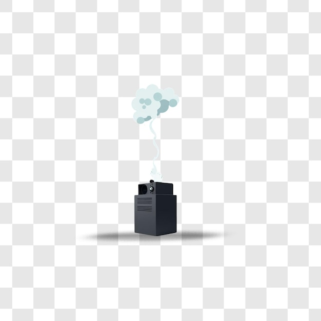 Smoke explosion design rendering isolated rendering flat illustration transparent background