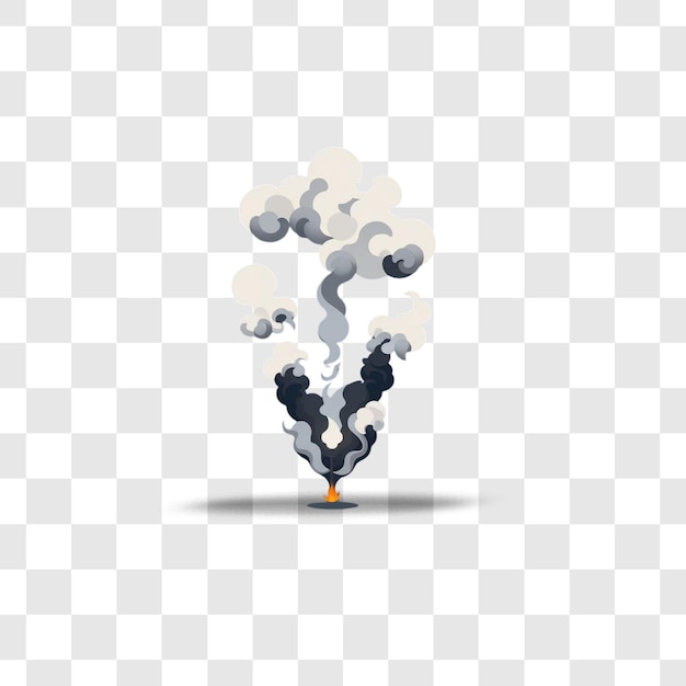 Smoke explosion design rendering isolated rendering flat illustration transparent background