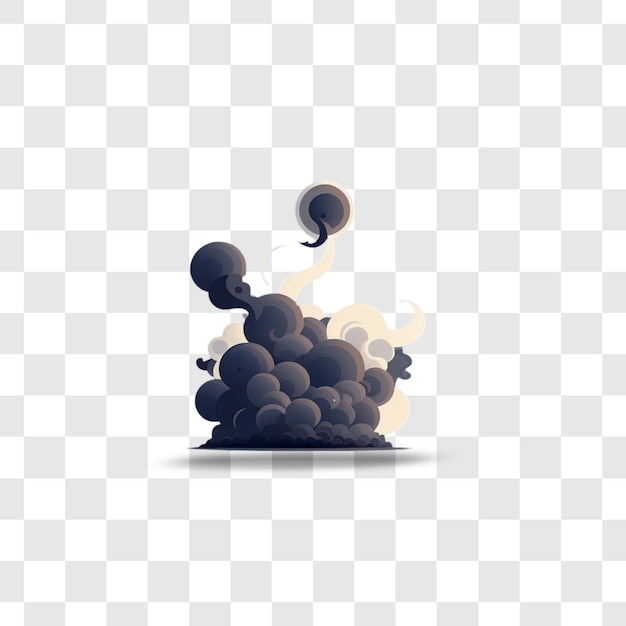 Smoke explosion design rendering isolated rendering flat illustration transparent background