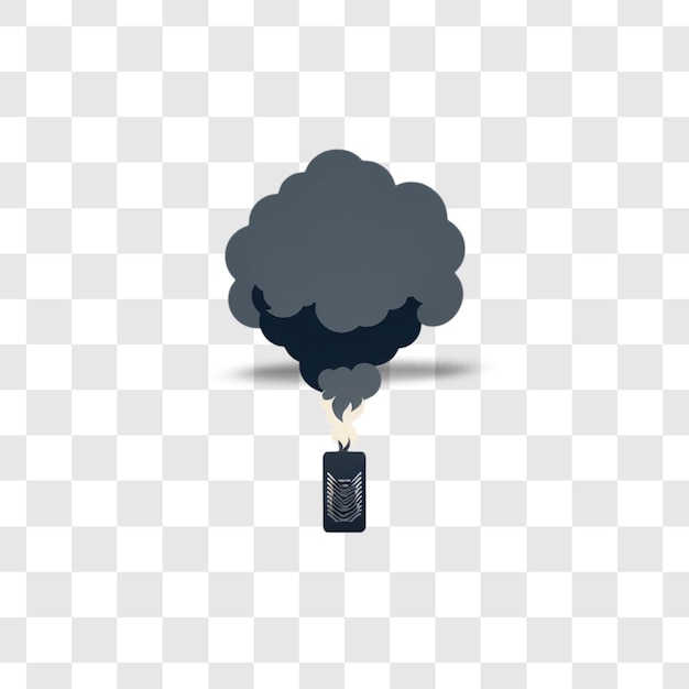 Smoke explosion design rendering isolated rendering flat illustration