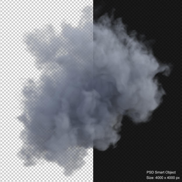 Smoke explosion isolated 3d render