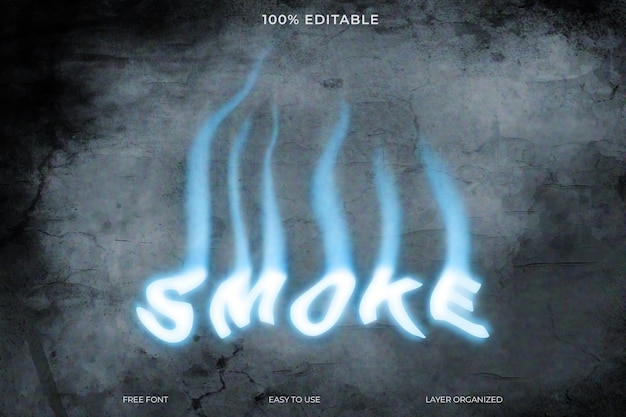 PSD smoke font effect style