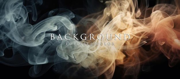 PSD smoke image with black background copy space