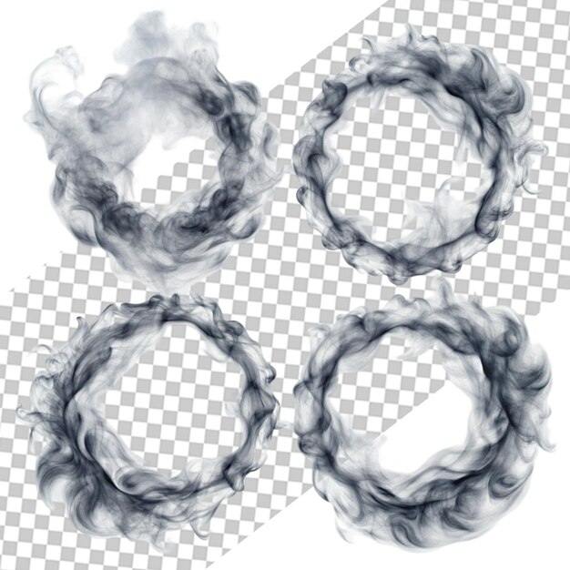 PSD smoke ring in motion on transparent background