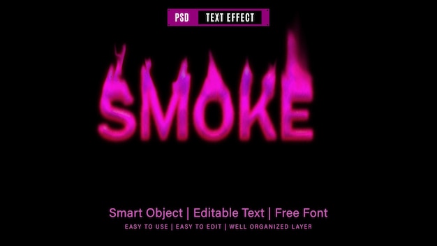 PSD smoke text effect style editable text