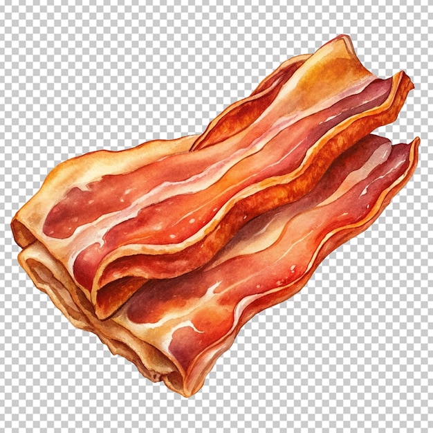 PSD smoked bacon isolated on a white background