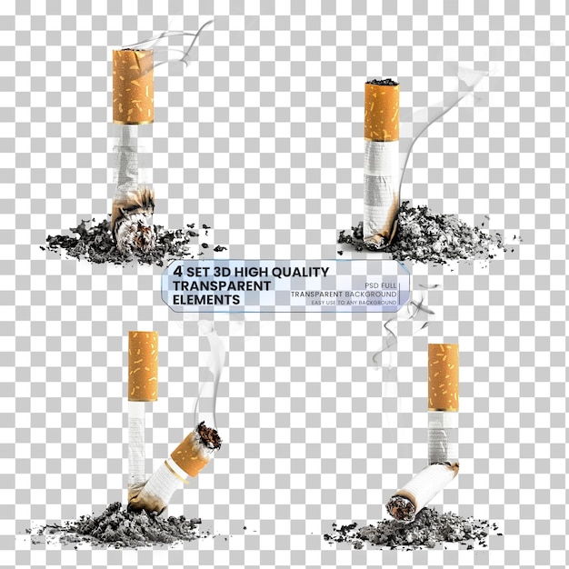 Smoking cigarette isolated png isolated on transparent background