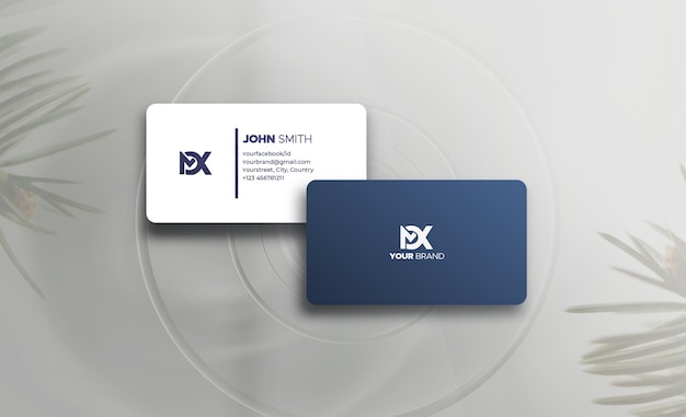 Smooth and neat and clead business card mockup