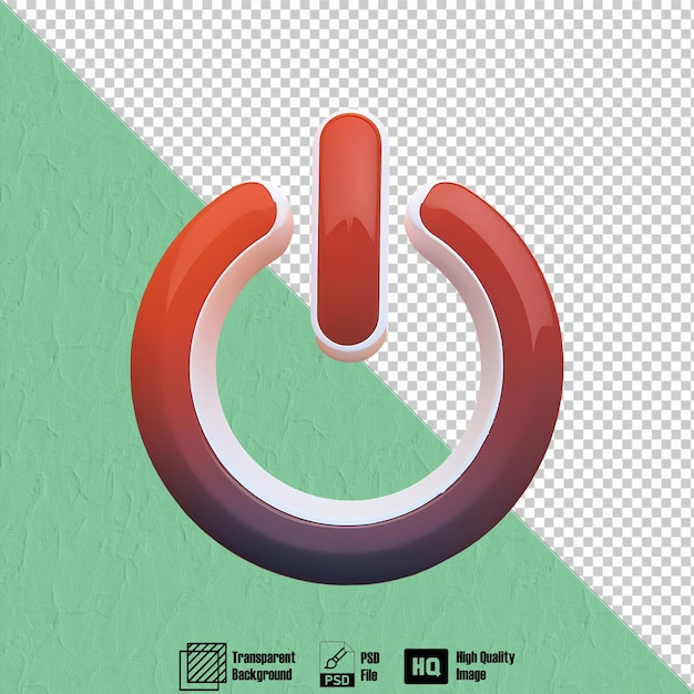 Smooth Power Icon Symbol isolated on transpatent background