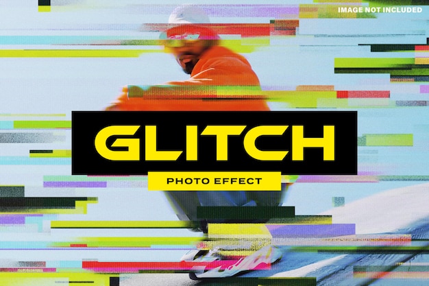 PSD smudged glitch photo effect