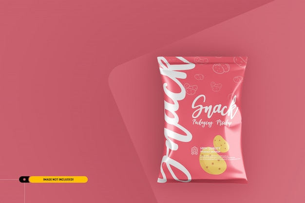 Snack Chips Foil Pack Packaging Mockup