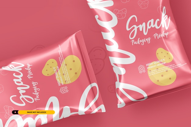 Snack Chips Foil Pack Packaging Mockup