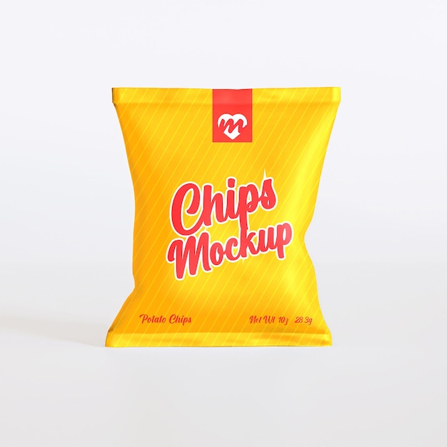 Snack chips pouch bag mockup free PSD