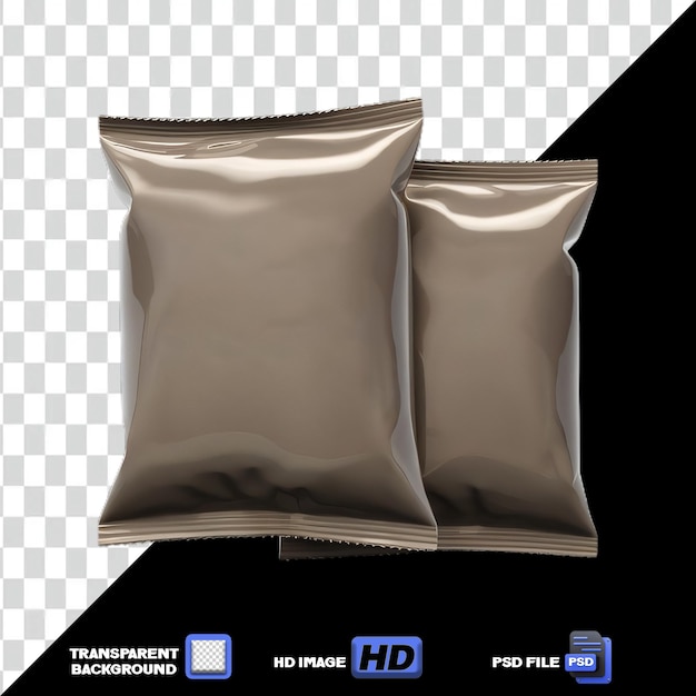 Snack Chips Pouch for MockUp PNG on Isolated Background