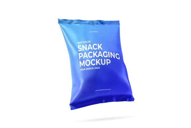 Snack packaging mockup design isolated