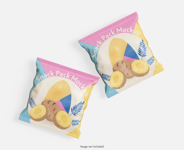 Snack packaging mockup PSD file editable