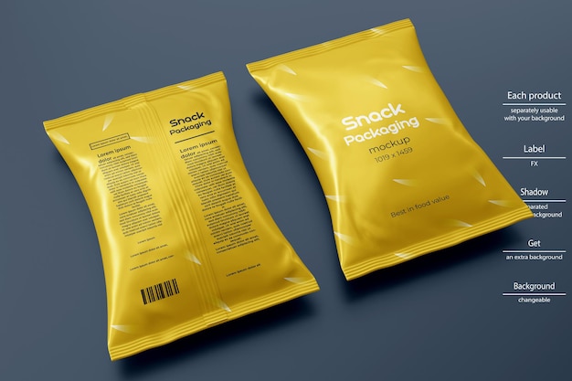 Snack packaging mockup