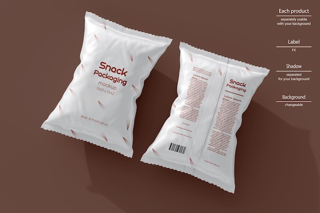 Snack packaging mockup